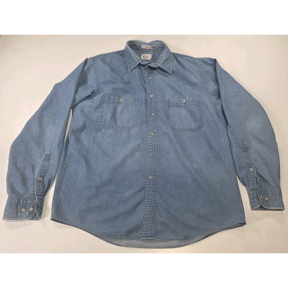 Arrow Blue Jeans Co. Vintage Men's 15-34/5 Denim Shirt Long Sleeve Button-Up